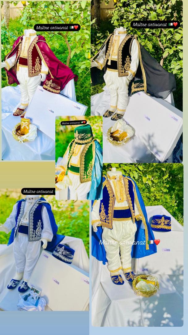 قورصو لباس تقليدي للاطفال منساب للختان و الحفلات يتكون من 10 قطع